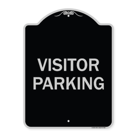 Signmission Designer Series Sign-Visitor Parking, Black & Silver Heavy-Gauge Aluminum, 24" x 18", BS-1824-9740 A-DES-BS-1824-9740